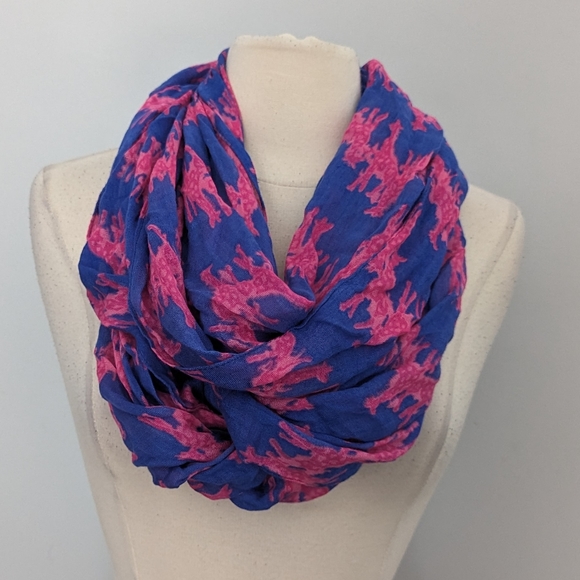 Lilly Pulitzer Zebra Blue Pink Infinity Scarf - Picture 3 of 6